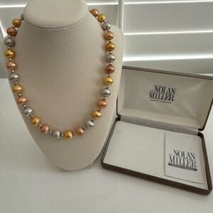 NOLAN MILLER - Always Young At Heart - Tri Color Necklace Textured Gold Tone